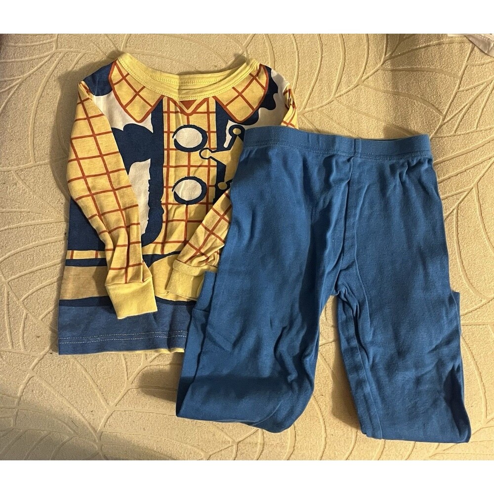 Toy Story Woody Pajama Set 4T Blue and Yellow Long Sleeve